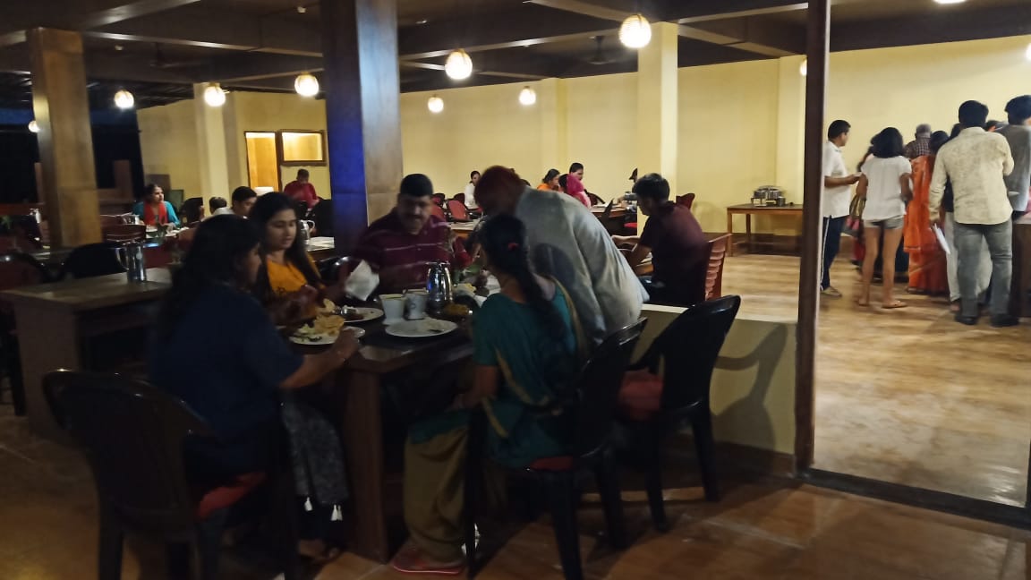 Guests dining at our restaurant in the evening